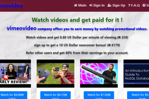 Vimeovideo.net review (Watch video and get paid for it)
